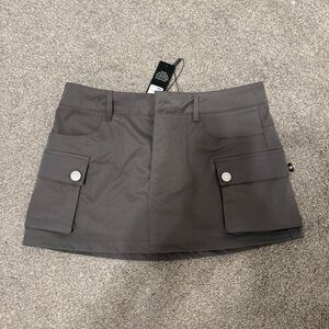 Fashion Nova Charcoal Skirt with Button Detail